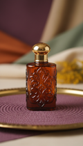 Saffron Amber Attar Arabesque Motif Bottle